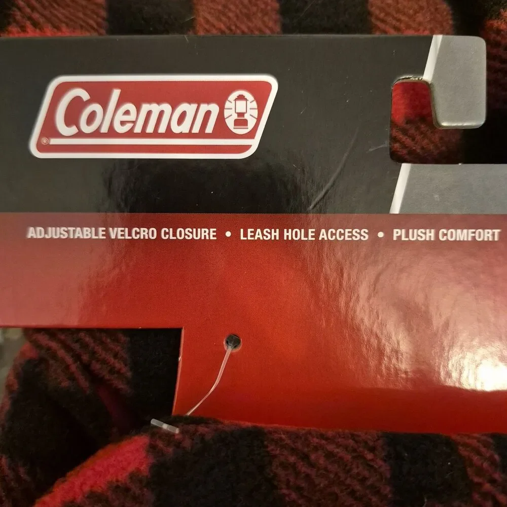 Coleman Pet Plush Jacket Size S Fleece Lined Red Buffalo Check